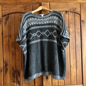 ❌SOLD❌ Charcoal & Silver Woven Poncho by Chico’s